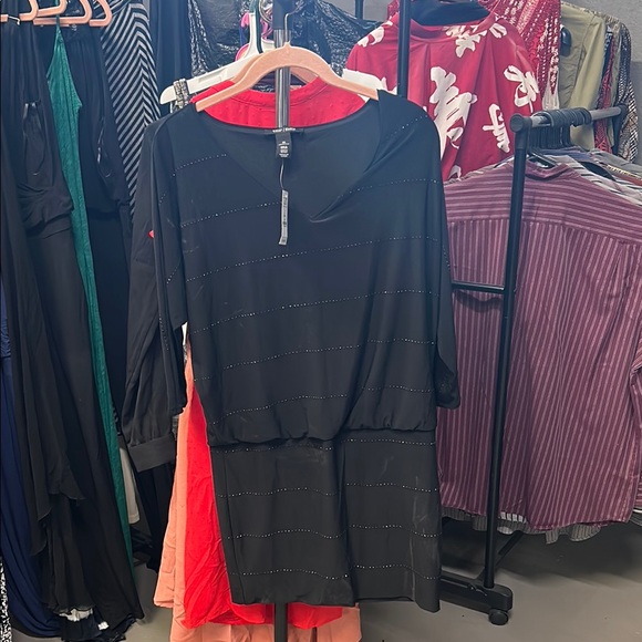 White House Black Market Dresses & Skirts - White House Black Market Black Dress with Beaded Accents